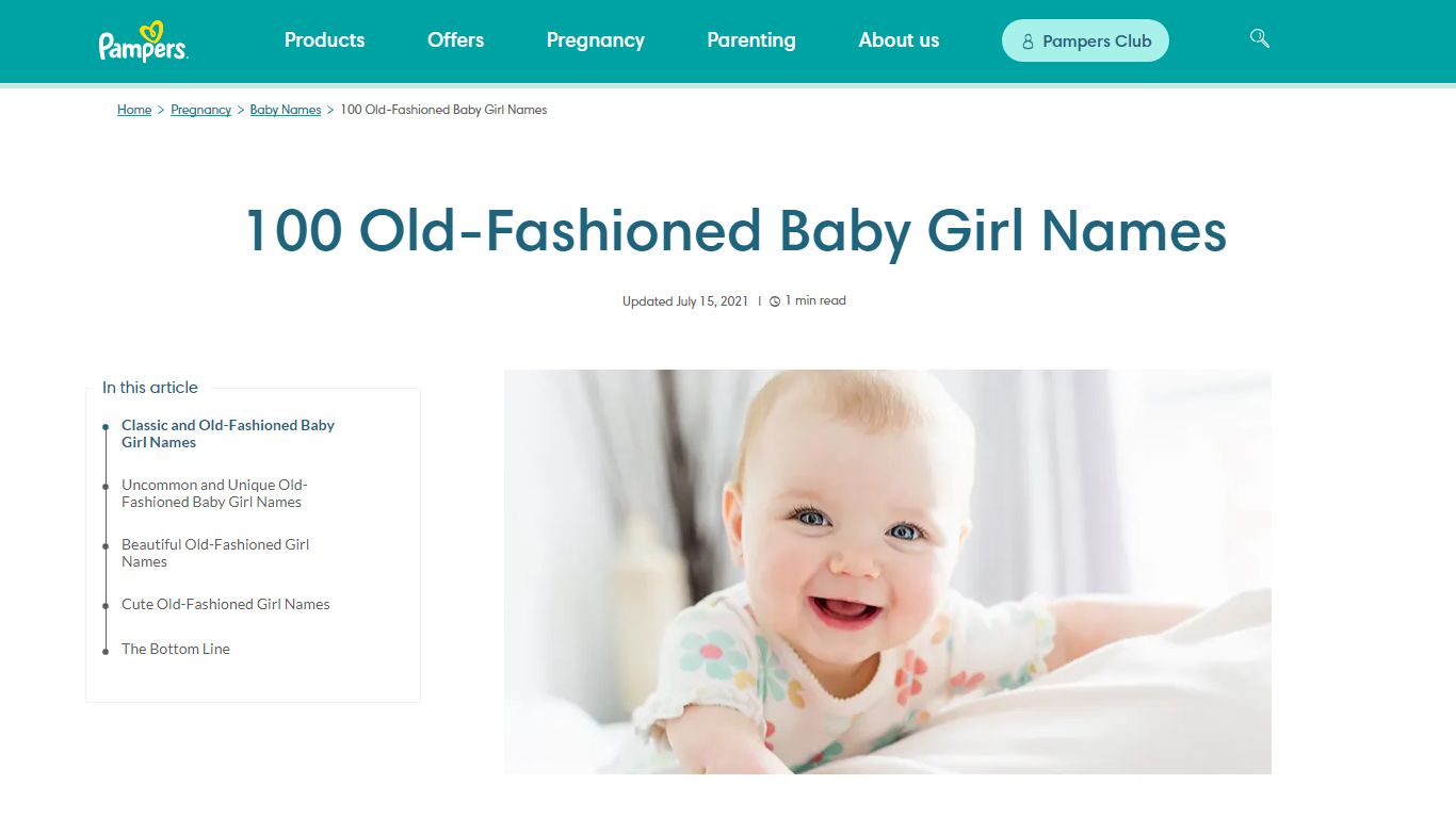 100 Old-Fashioned Girl Names | Pampers - Web-Pampers-US-EN